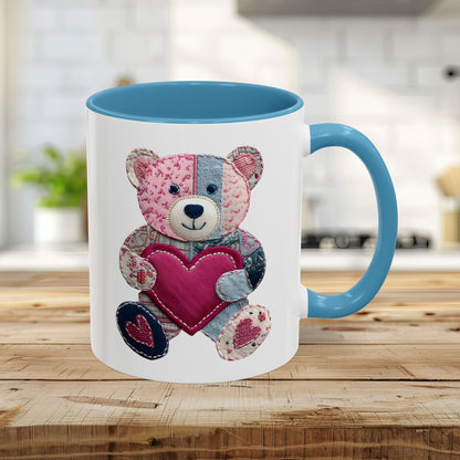 Patchwork Teddy Bear Valentine's Mug (11/15oz)