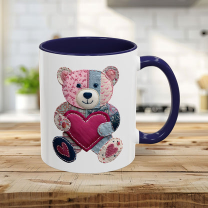 Patchwork Teddy Bear Valentine's Mug (11/15oz)