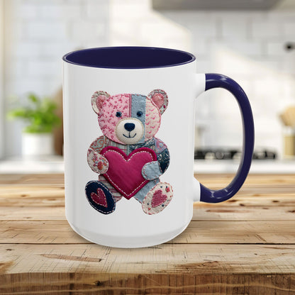 Patchwork Teddy Bear Valentine's Mug (11/15oz)