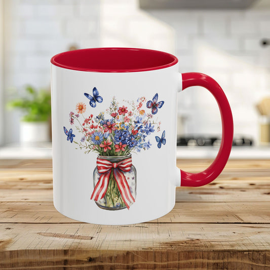 Patriotic Blooms & Butterflies Mug (11/15oz)