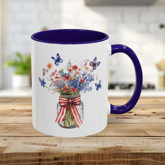 Patriotic Blooms & Butterflies Mug (11/15oz)