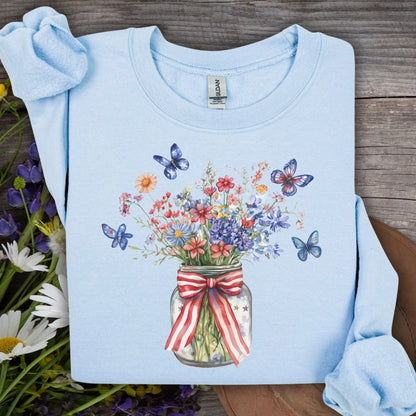 Patriotic Blooms & Butterflies Sweatshirt