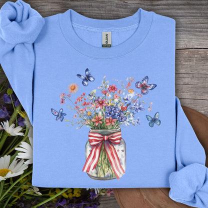 Patriotic Blooms & Butterflies Sweatshirt