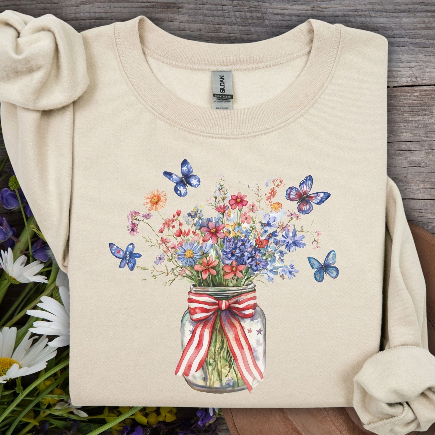 Patriotic Blooms & Butterflies Sweatshirt