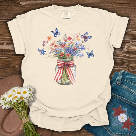 Patriotic Blooms & Butterflies T-Shirt
