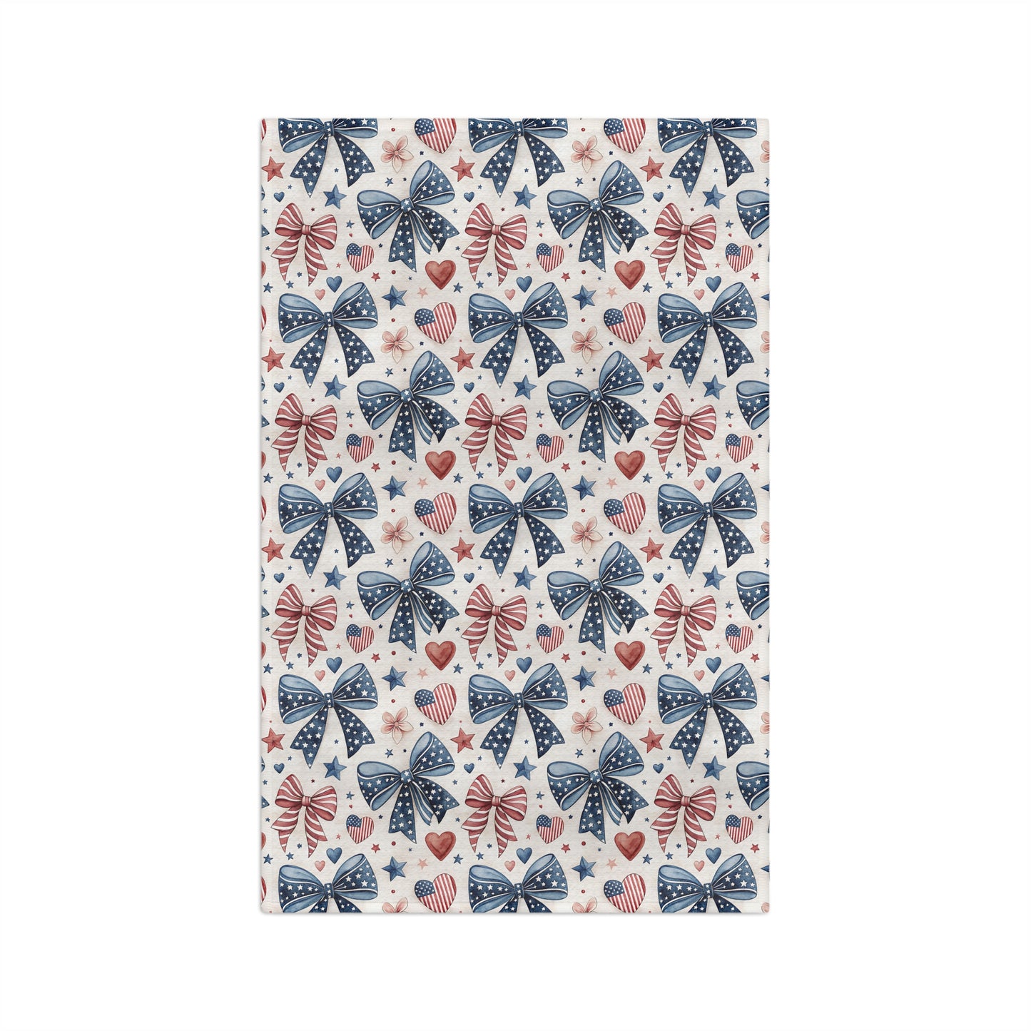 Patriotic Bow & Heart Tea Towel