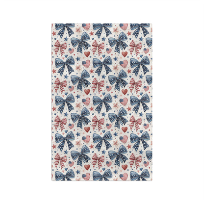 Patriotic Bow & Heart Tea Towel