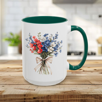 Patriotic Floral Bouquet Mug (11/15oz)