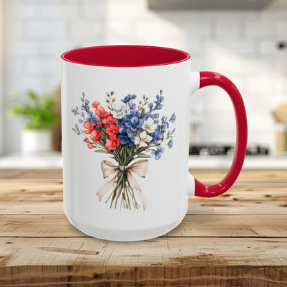 Patriotic Floral Bouquet Mug (11/15oz)