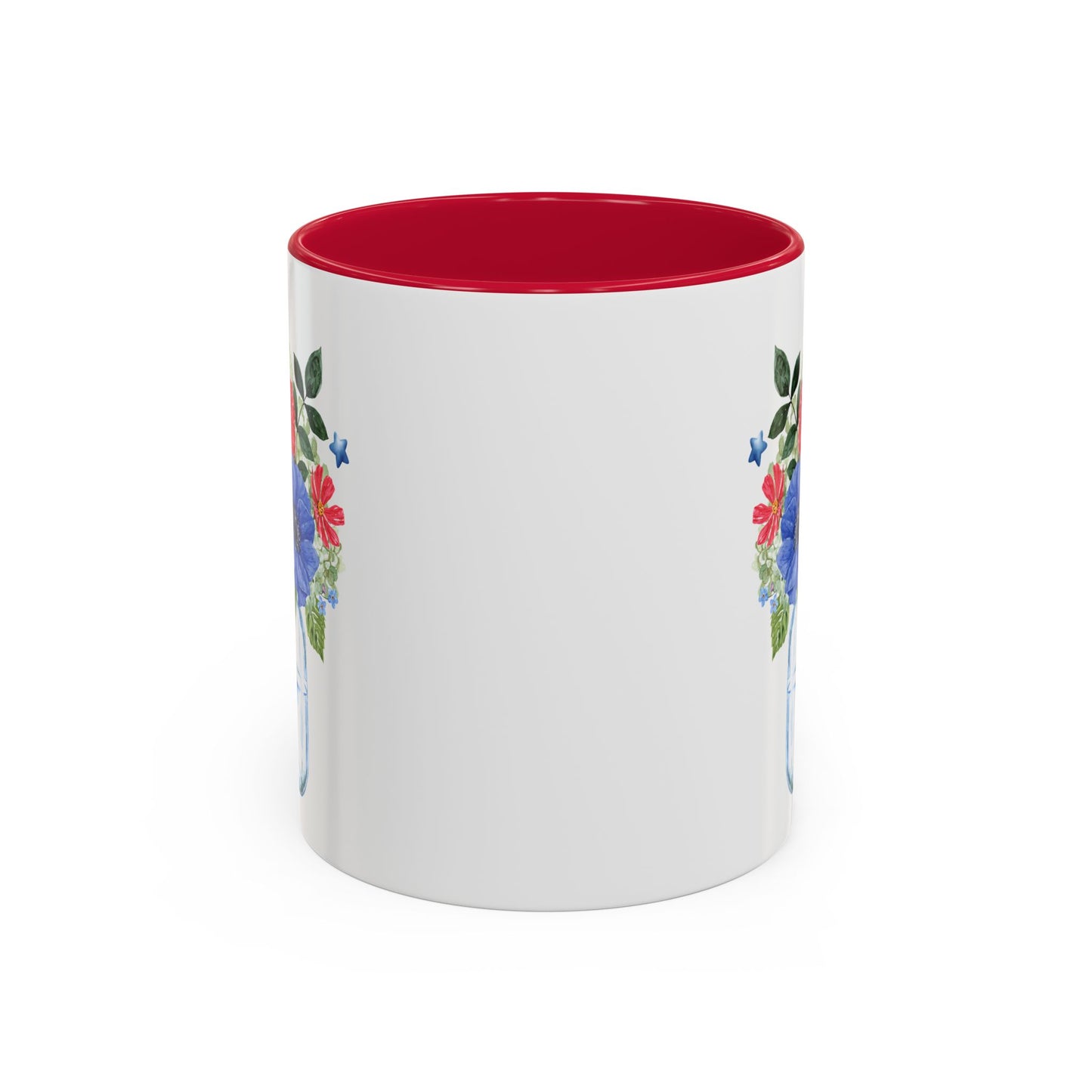 Patriotic Floral Mason Jar Mug (11/15oz)