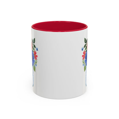 Patriotic Floral Mason Jar Mug (11/15oz)