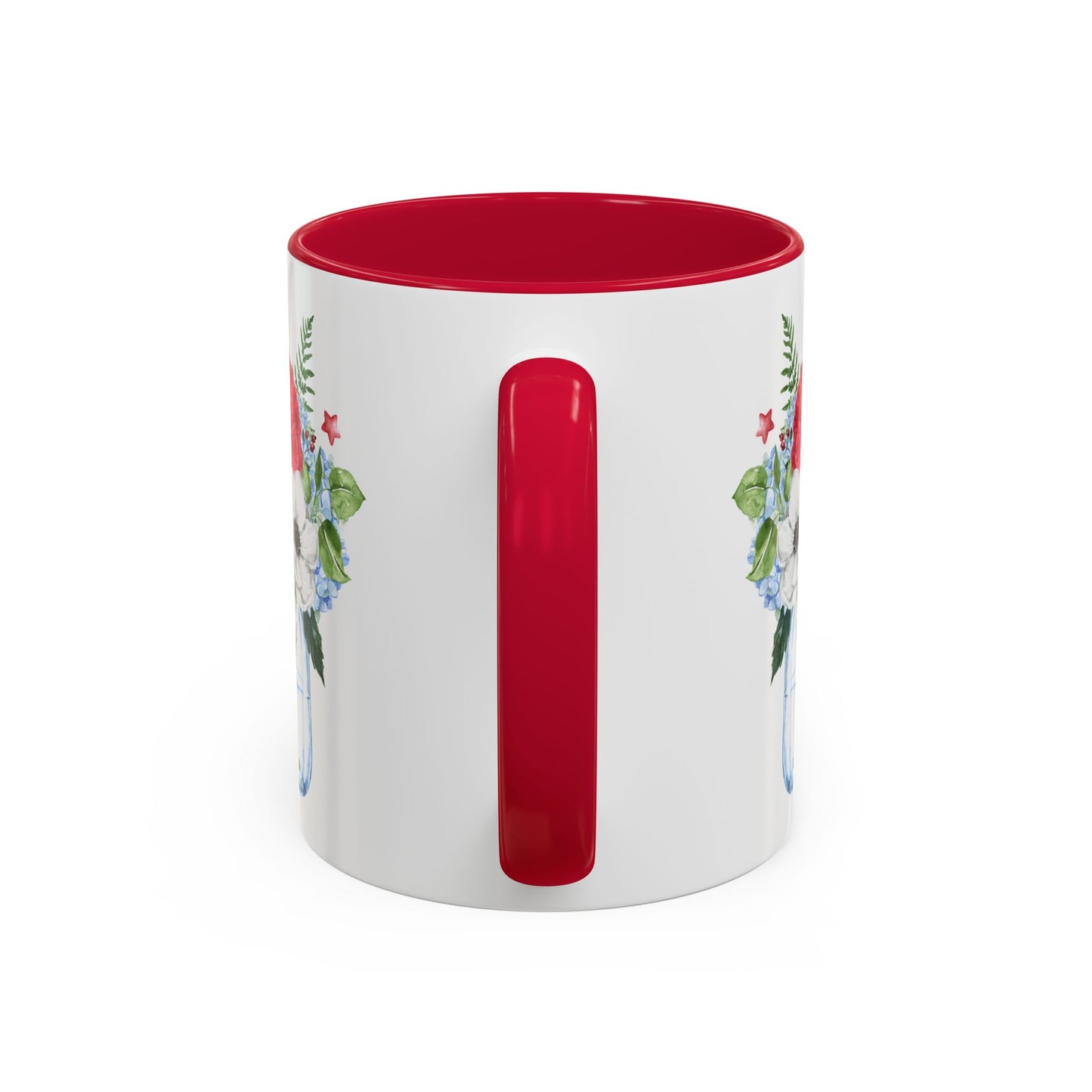 Patriotic Floral Mason Jar Mug (11/15oz)