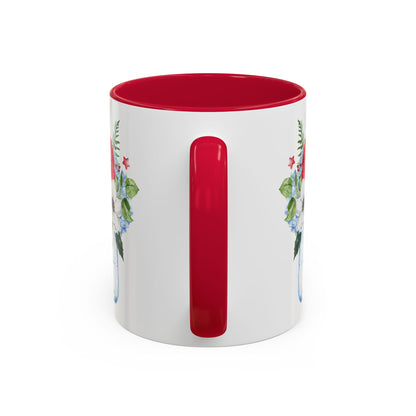 Patriotic Floral Mason Jar Mug (11/15oz)