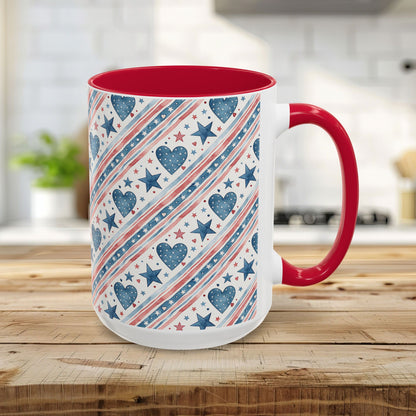 Patriotic Stars & Heart Mug (11/15oz)