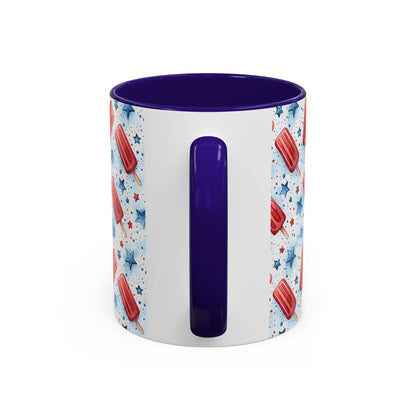 Patriotic Red Popsicle & Stars Ceramic Mug (11/15oz)