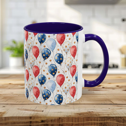 Patriotic Red White & Blue Balloons Mug (11/15oz)