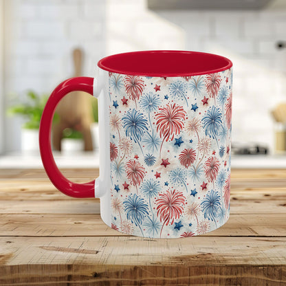 Patriotic Red & Blue Fireworks Mug (11/15oz)