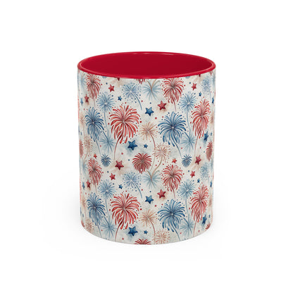 Patriotic Red & Blue Fireworks Mug (11/15oz)