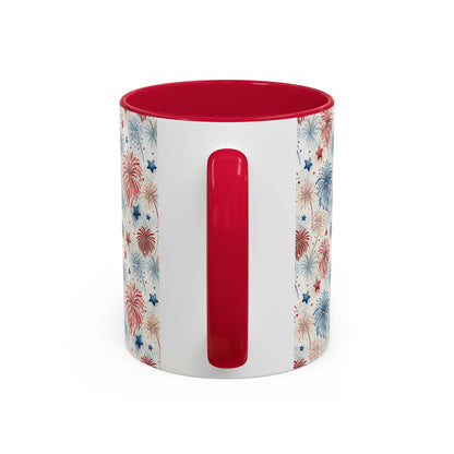 Patriotic Red & Blue Fireworks Mug (11/15oz)