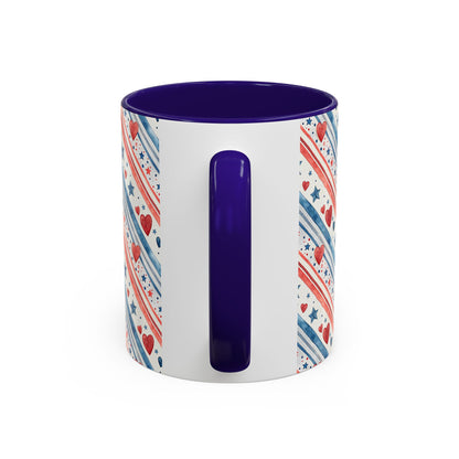 Patriotic Red Heart & Stars Mug (11/15oz)