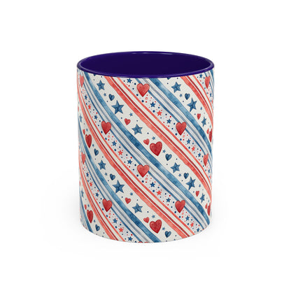 Patriotic Red Heart & Stars Mug (11/15oz)