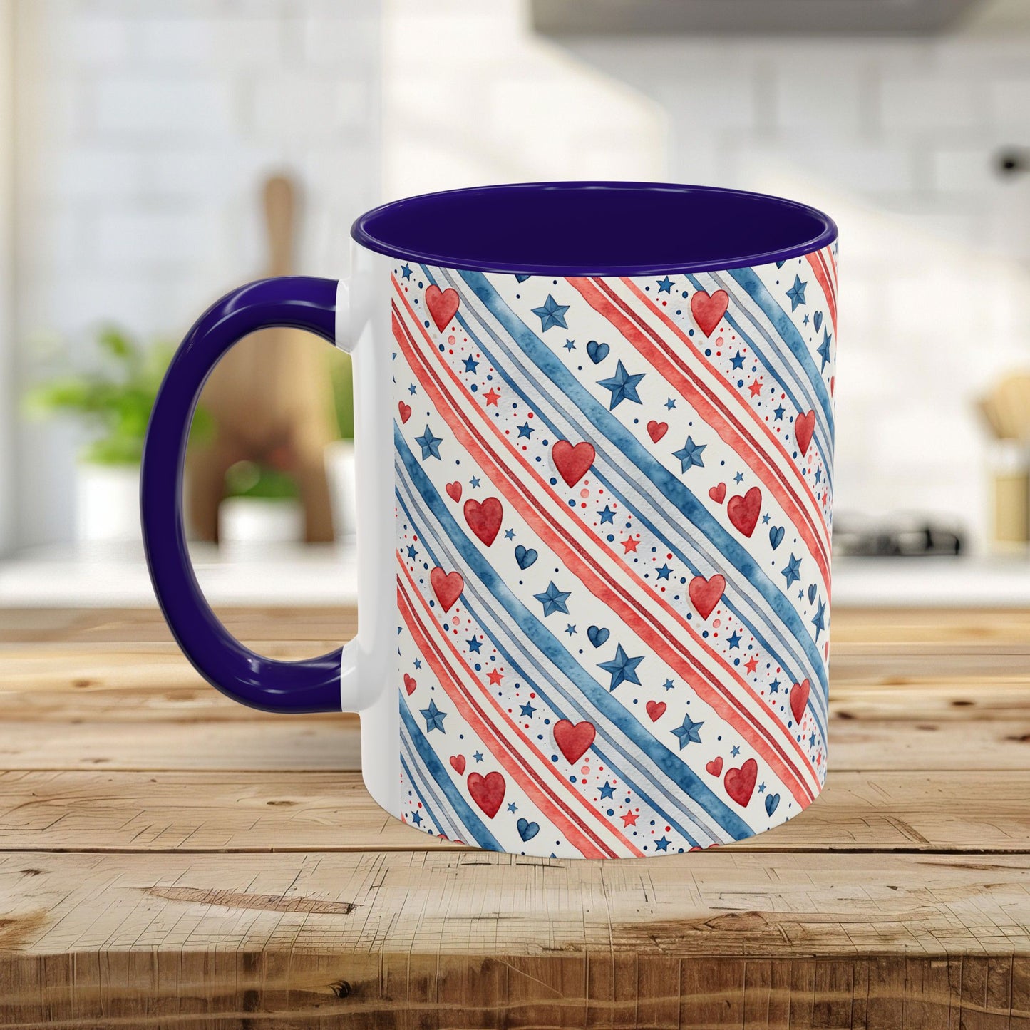 Patriotic Red Heart & Stars Mug (11/15oz)