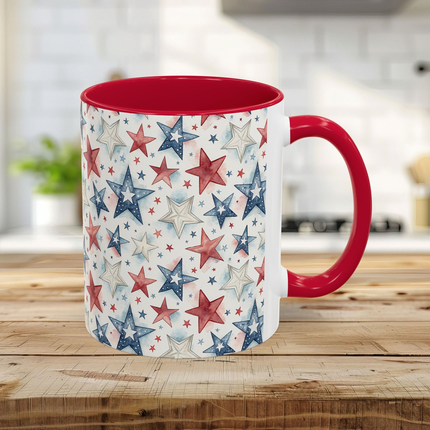 Patriotic Red White & Blue Stars Mug (11/15oz)
