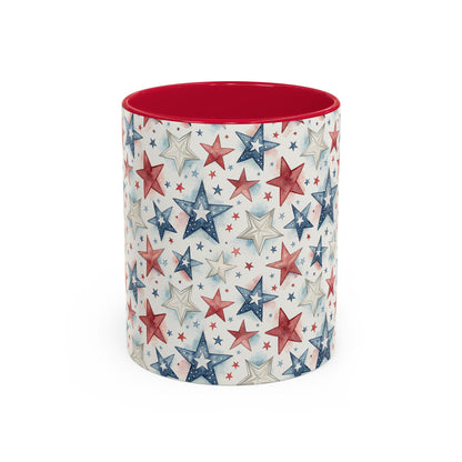 Patriotic Red White & Blue Stars Mug (11/15oz)