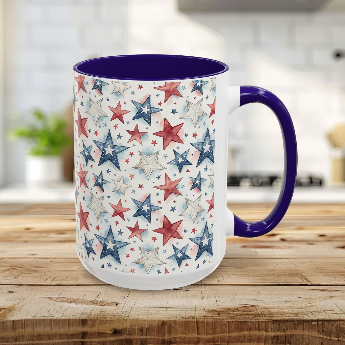 Patriotic Red White & Blue Stars Mug (11/15oz)