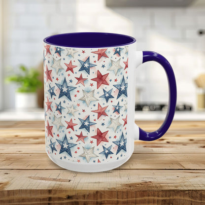 Patriotic Red White & Blue Stars Mug (11/15oz)