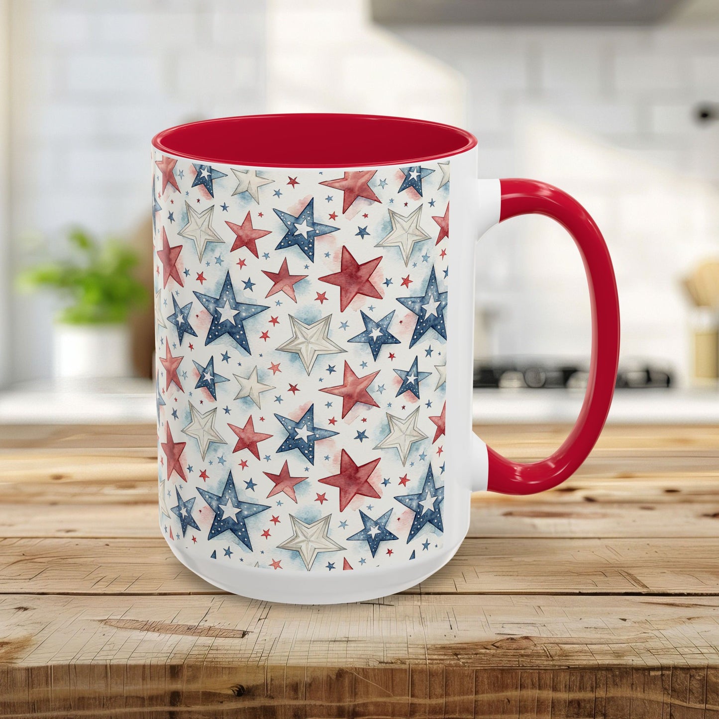 Patriotic Red White & Blue Stars Mug (11/15oz)