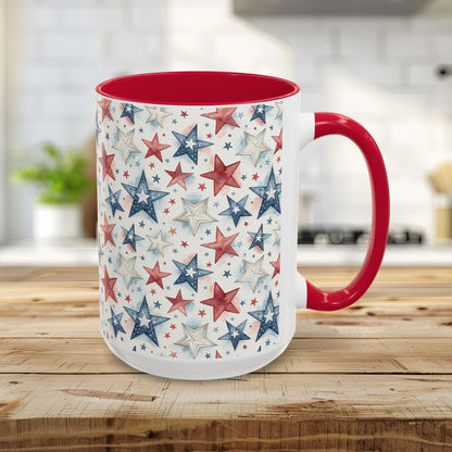 Patriotic Red White & Blue Stars Mug (11/15oz)