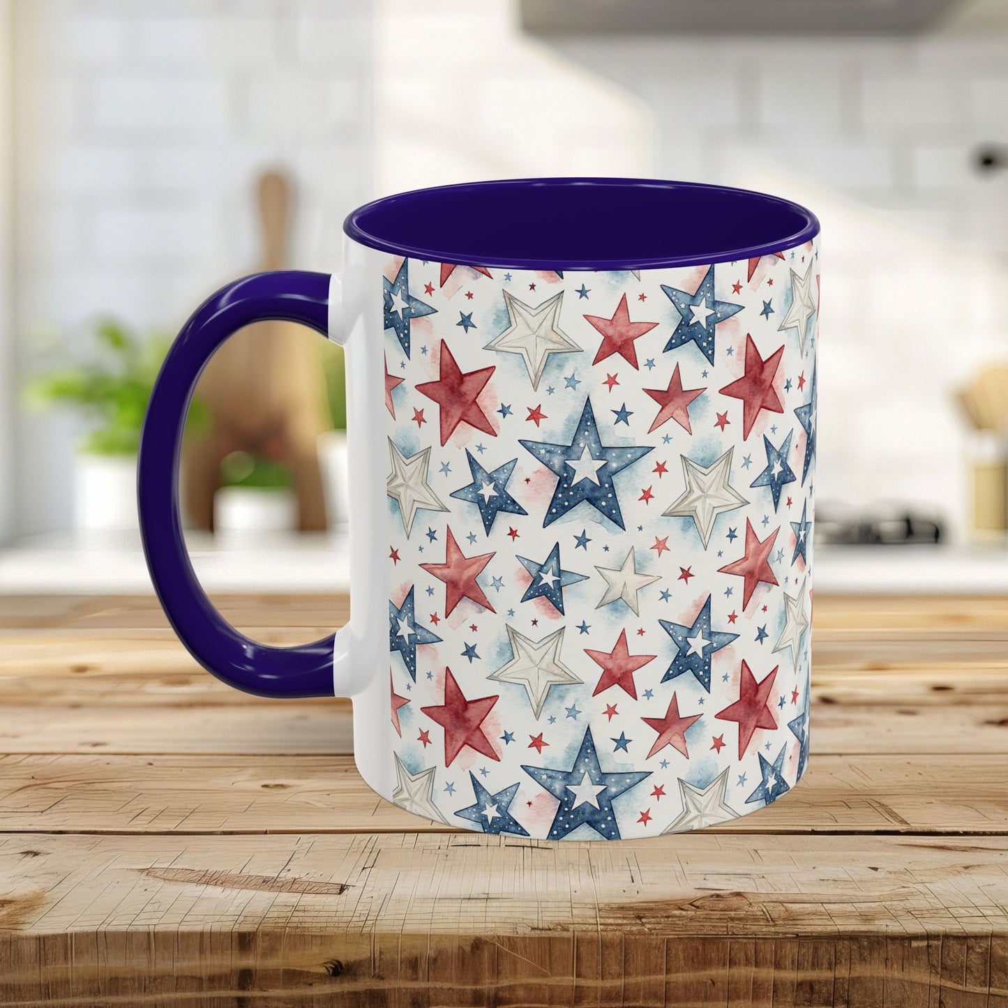 Patriotic Red White & Blue Stars Mug (11/15oz)