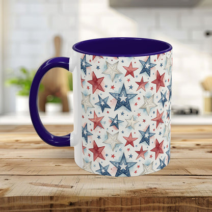 Patriotic Red White & Blue Stars Mug (11/15oz)