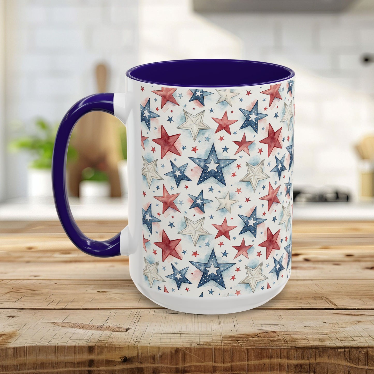 Patriotic Red White & Blue Stars Mug (11/15oz)
