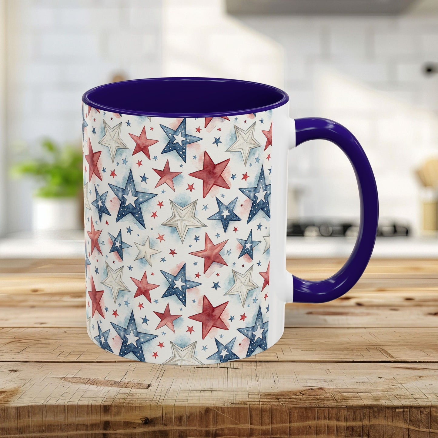 Patriotic Red White & Blue Stars Mug (11/15oz)