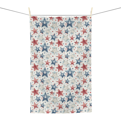 Patriotic Red White & Blue Stars Microfiber Tea Towel