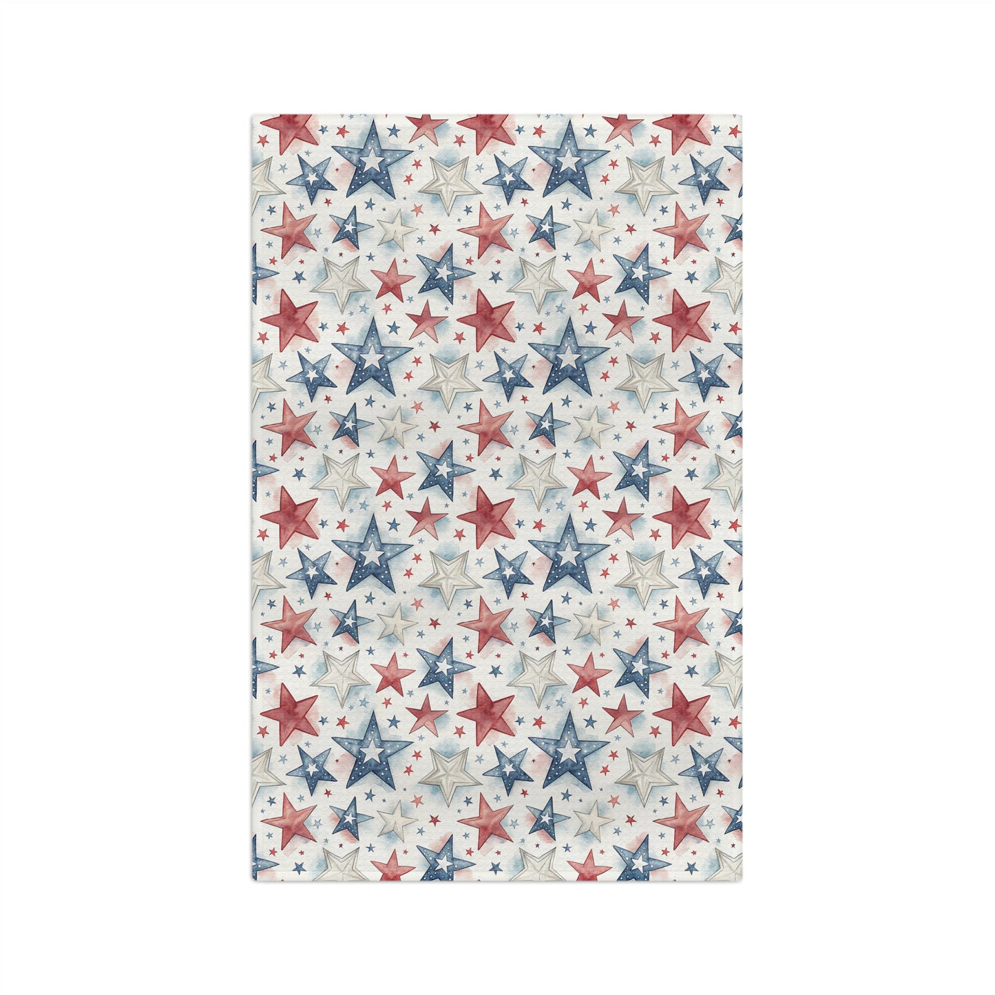 Patriotic Red White & Blue Stars Microfiber Tea Towel