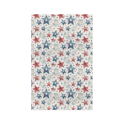 Patriotic Red White & Blue Stars Microfiber Tea Towel
