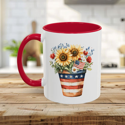 Patriotic Sunflower Bouquet Mug (11/15oz)