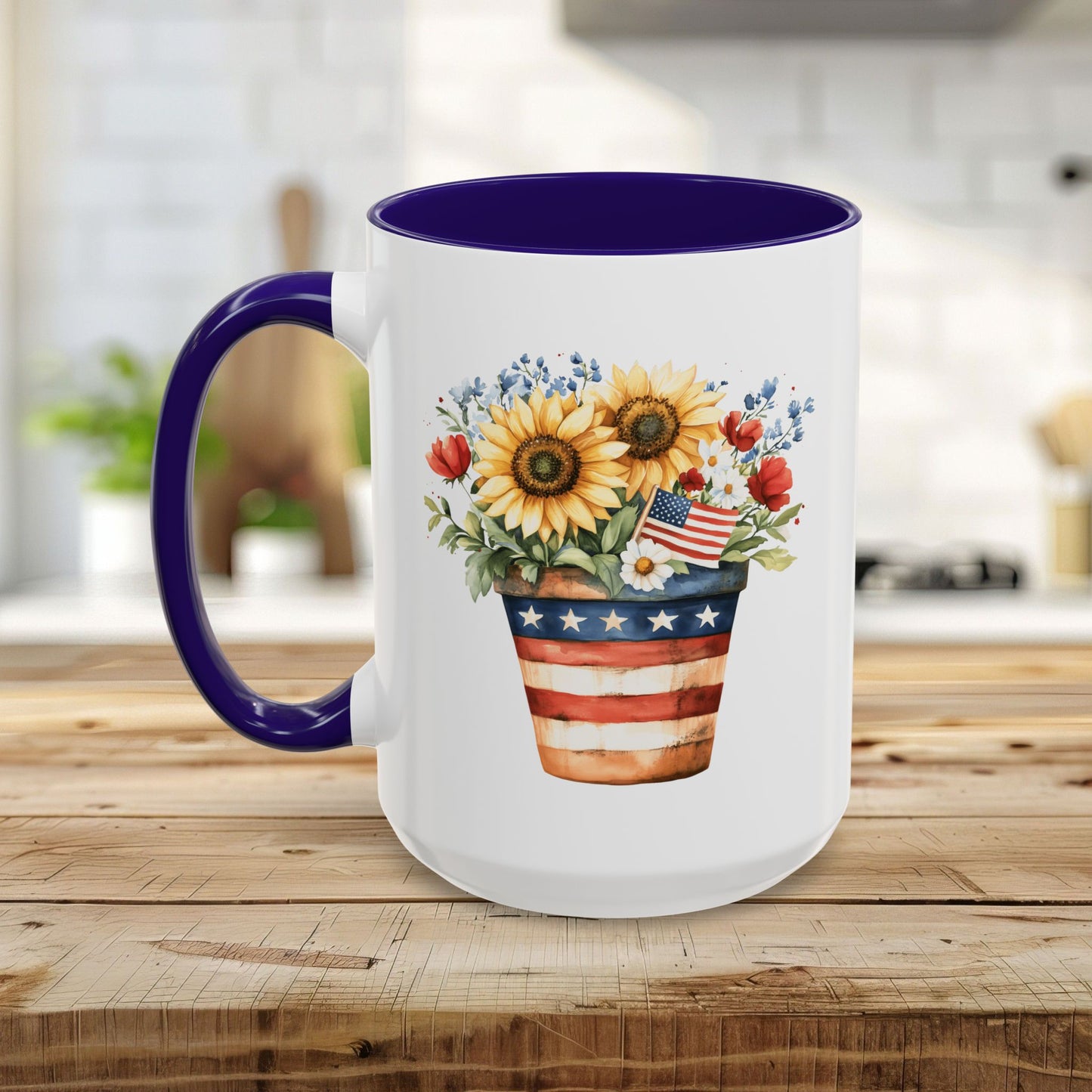 Patriotic Sunflower Bouquet Mug (11/15oz)