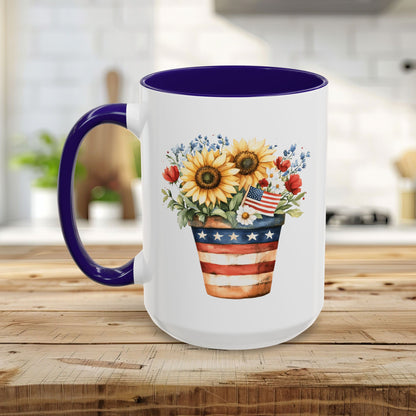 Patriotic Sunflower Bouquet Mug (11/15oz)
