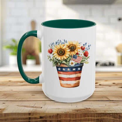 Patriotic Sunflower Bouquet Mug (11/15oz)
