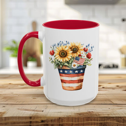 Patriotic Sunflower Bouquet Mug (11/15oz)