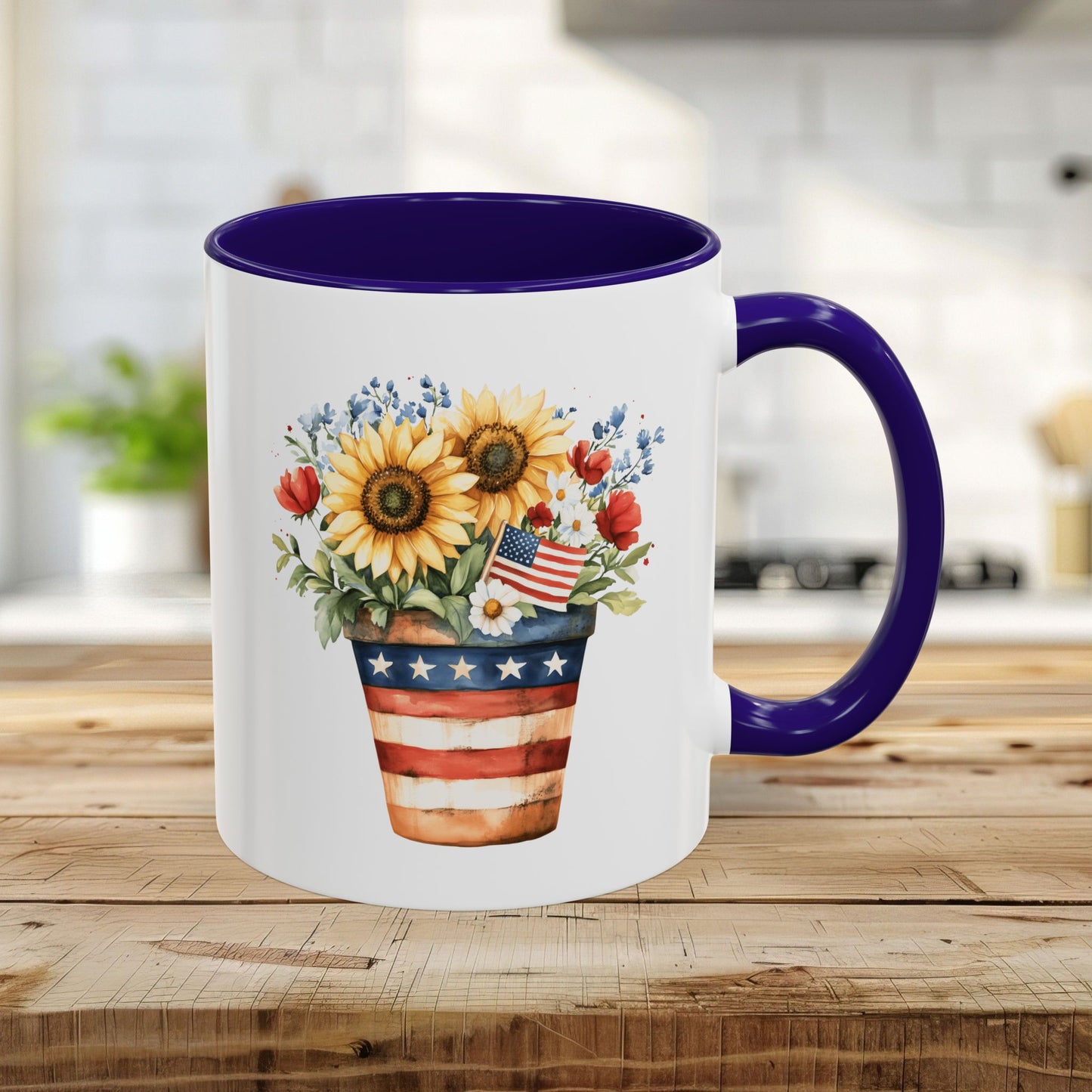 Patriotic Sunflower Bouquet Mug (11/15oz)