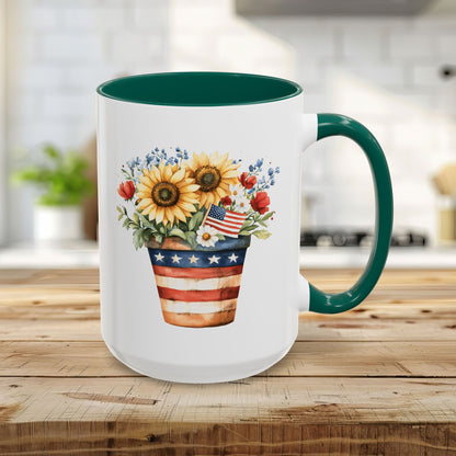 Patriotic Sunflower Bouquet Mug (11/15oz)