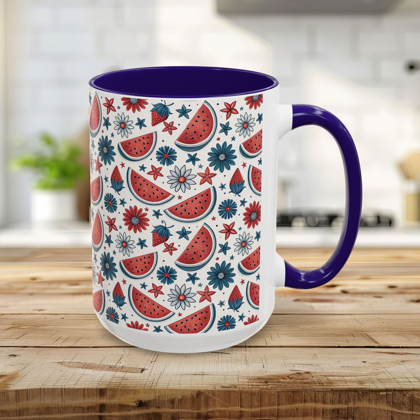 Patriotic Watermelon Floral Mug (11/15oz)