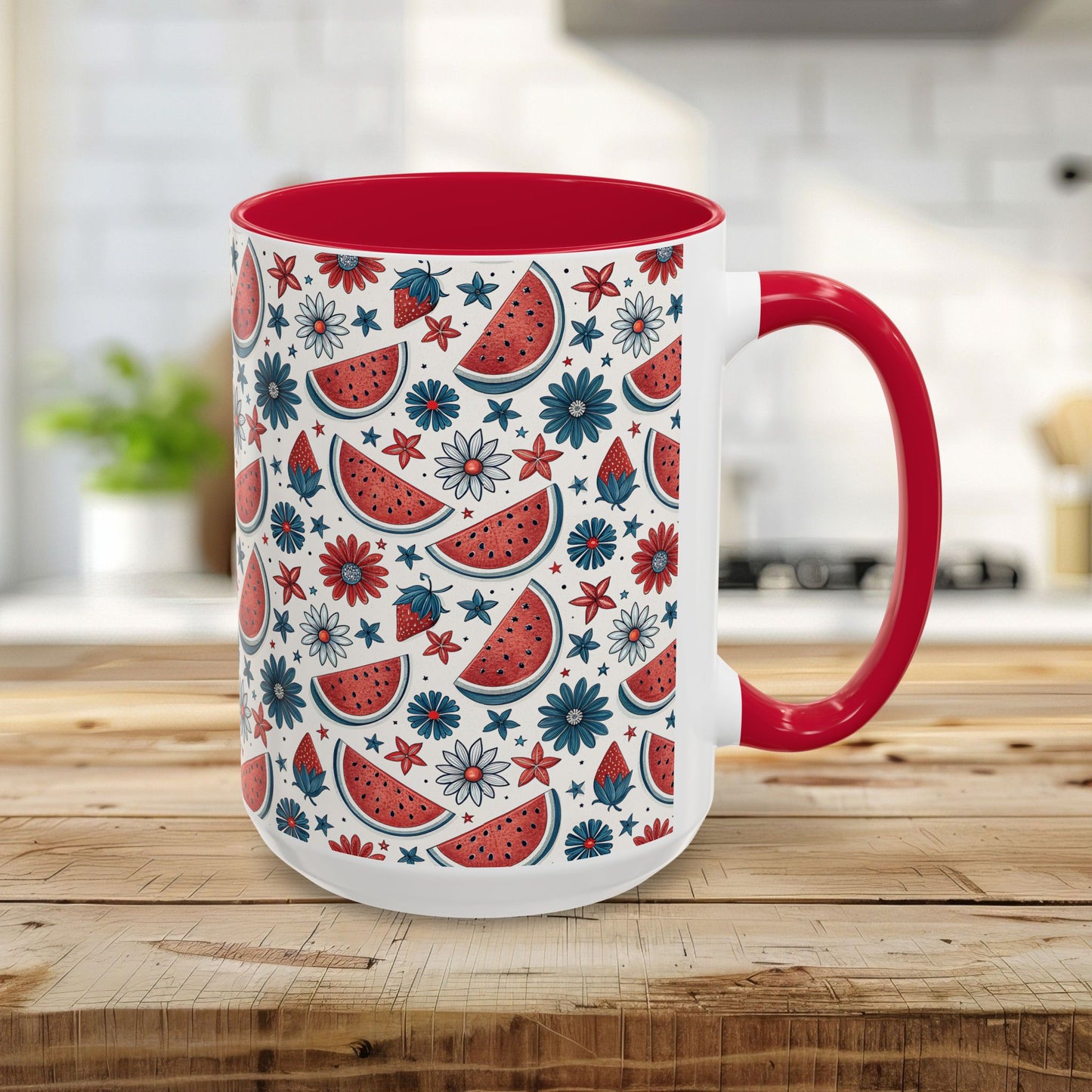 Patriotic Watermelon Floral Mug (11/15oz)