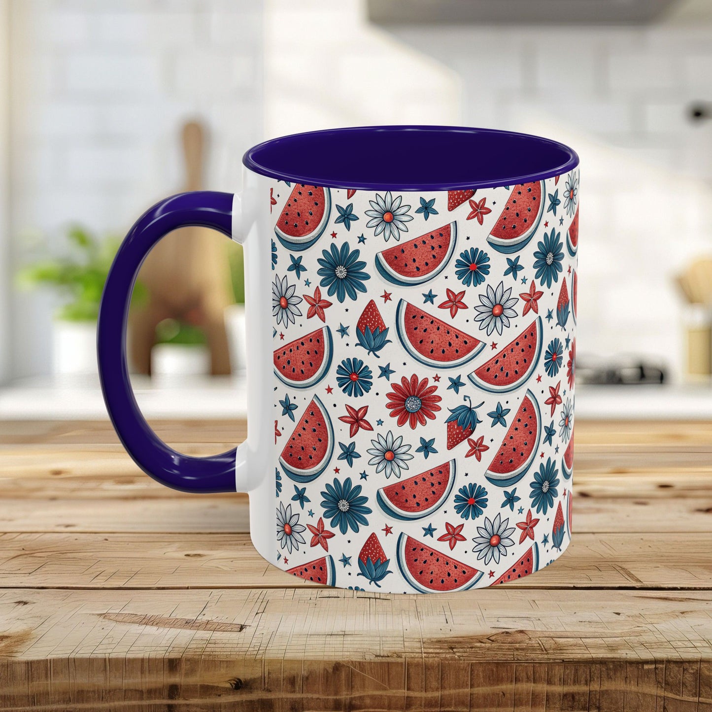 Patriotic Watermelon Floral Mug (11/15oz)