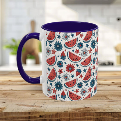 Patriotic Watermelon Floral Mug (11/15oz)
